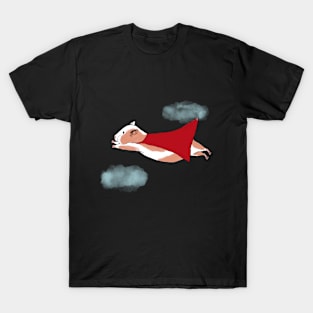 Guinea Pig flying between clouds T-Shirt